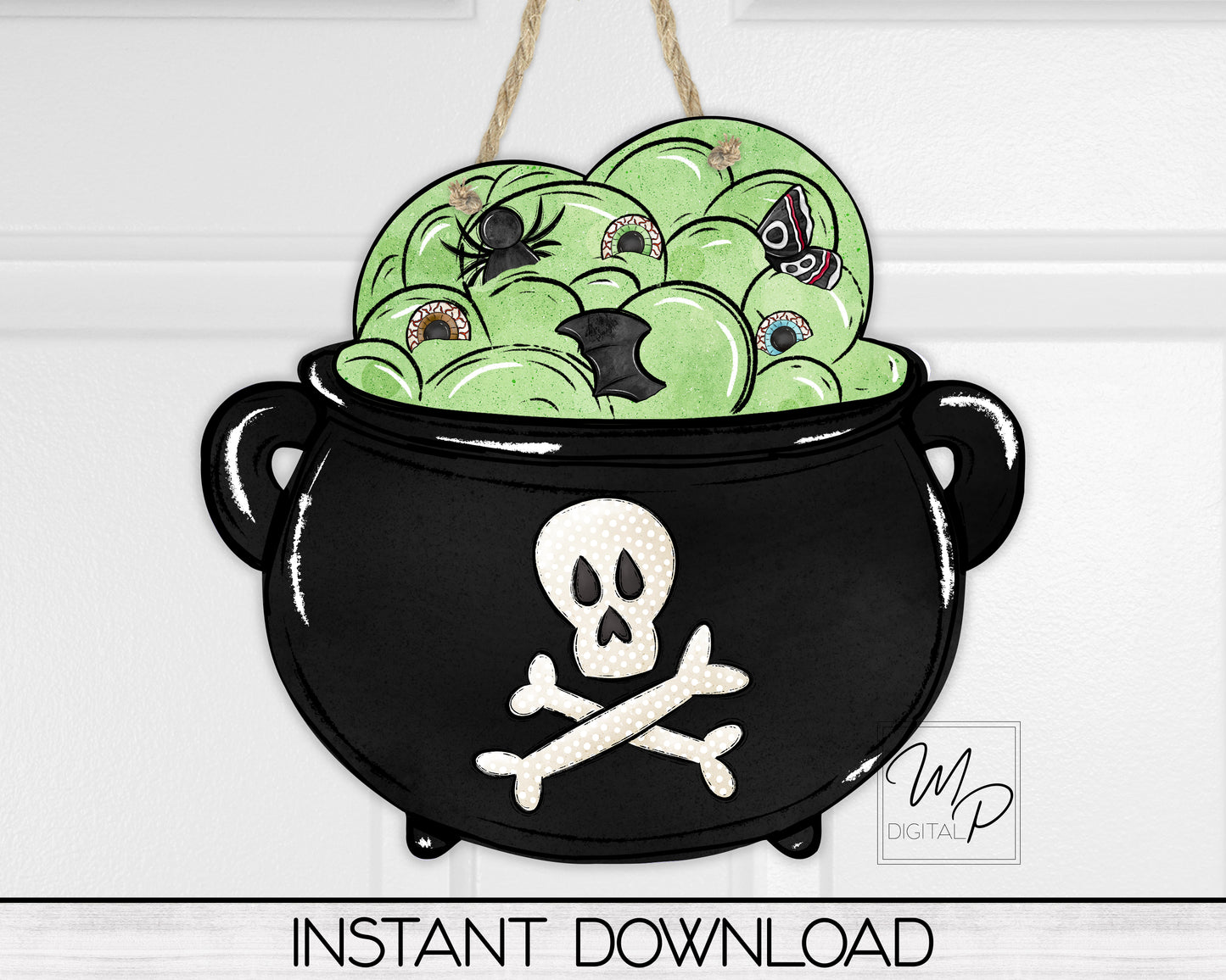 Halloween Witch Cauldron PNG, Digital Download for Sublimation, Commercial Use