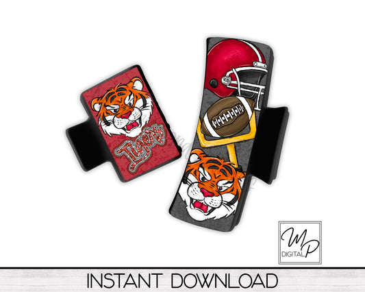 9 Colors Tigers Team Spirit Hair Clip Sublimation Design, Digital Download