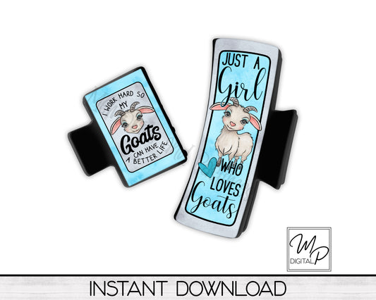 Goat Mom Hair Clip PNG Sublimation Design, Digital Download