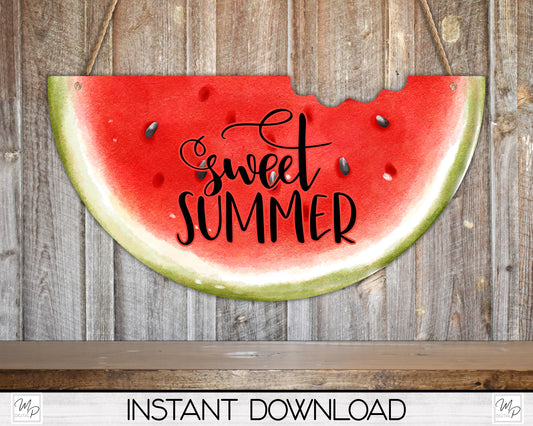 Watermelon Sweet Summer PNG Design for Sublimation, Earrings, Signs, Digital Download