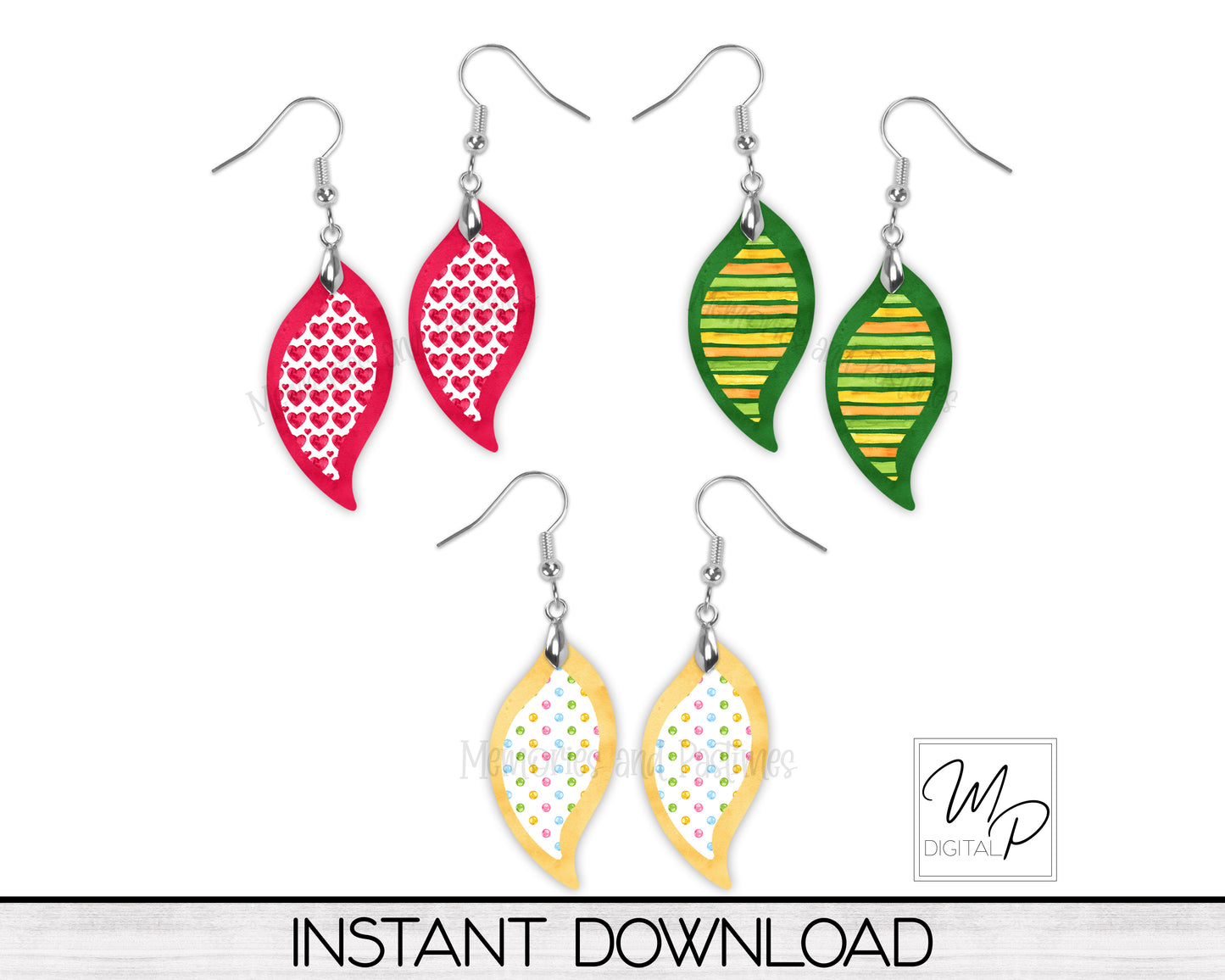 Seasons Swirl Earring Design BUNDLE for Sublimation, Digital Download