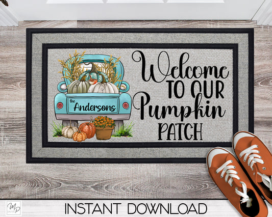 Fall Welcome to our Patch Door Mat Design for Sublimation, Digital Download