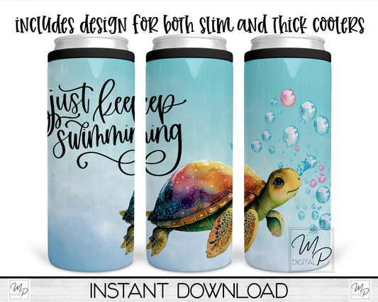 Turtle Can Cooler Sublimation Design for Sublimation of Slim & Thick Duozie and Other Metal Coolers