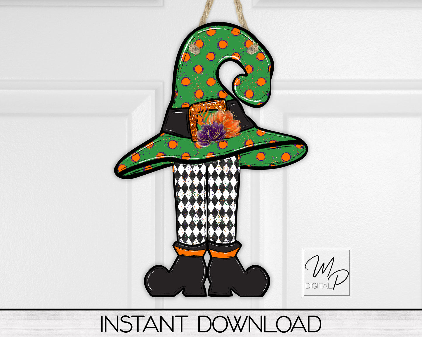 Halloween Witch Hat and Legs PNG, Digital Download for Sublimation, Commercial Use