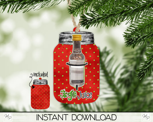 Mason Jar Bottle Holder Ornament PNG Sublimation Digital Design Download