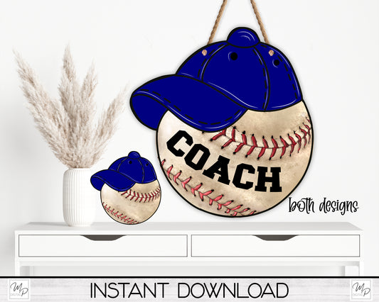 Baseball with Navy Blue Hat PNG Design for Sublimation of Signs, Earrings, Digital Download