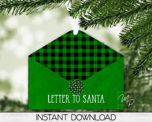 Christmas Letter / Gift Card Holder PNG Design for Sublimation, Digital Download