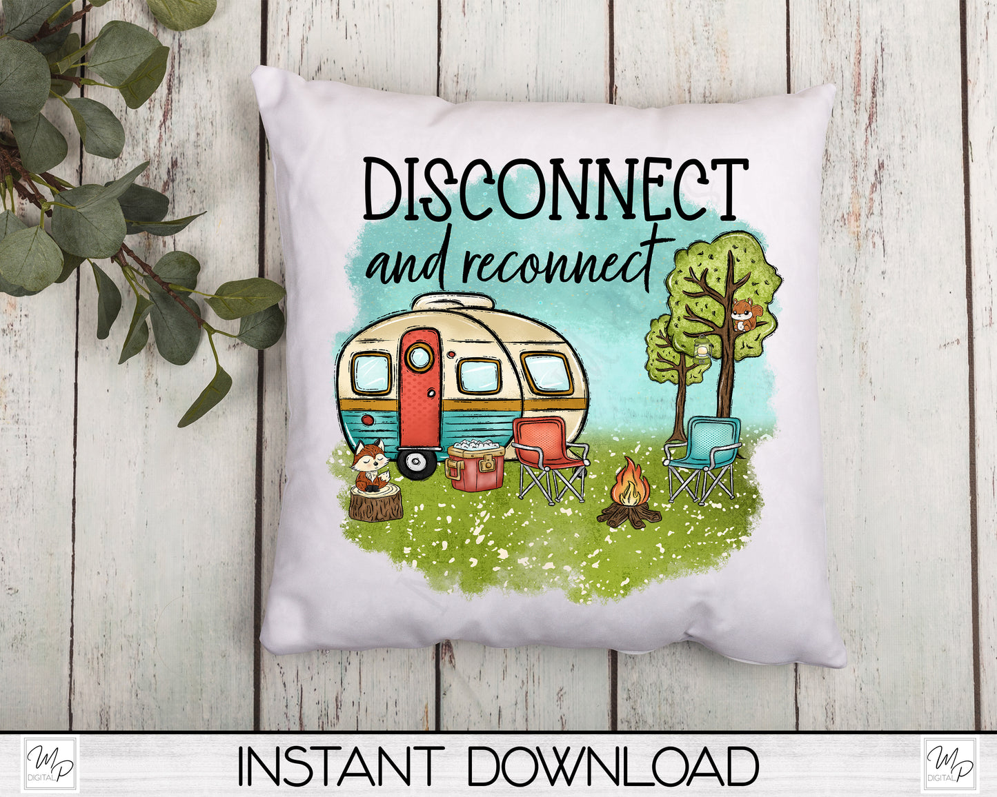 Camping PNG Sublimation Design for T-Shirts, Pillows, Coffee Mugs, Digital Download