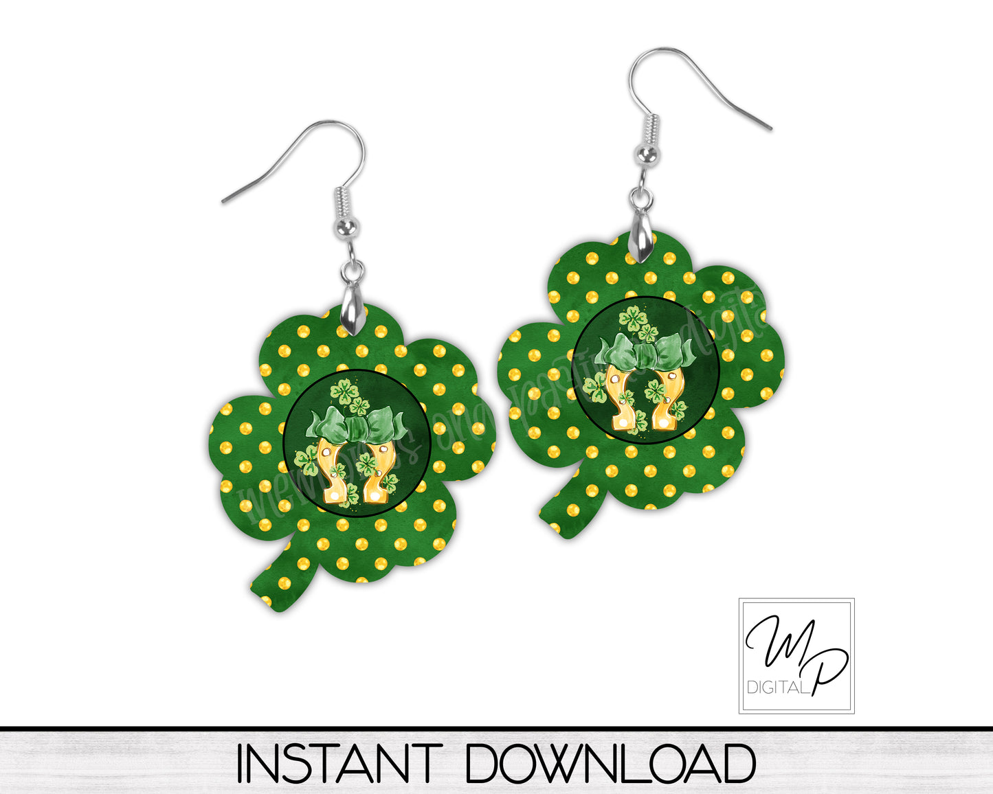 Clover Earring Design BUNDLE for Sublimation, Digital Download