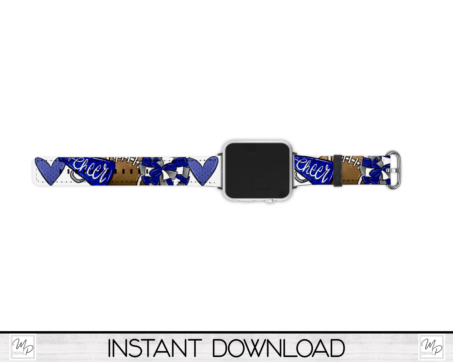 Blue Cheerleader PNG for Sublimation of Watchbands, Digital Download