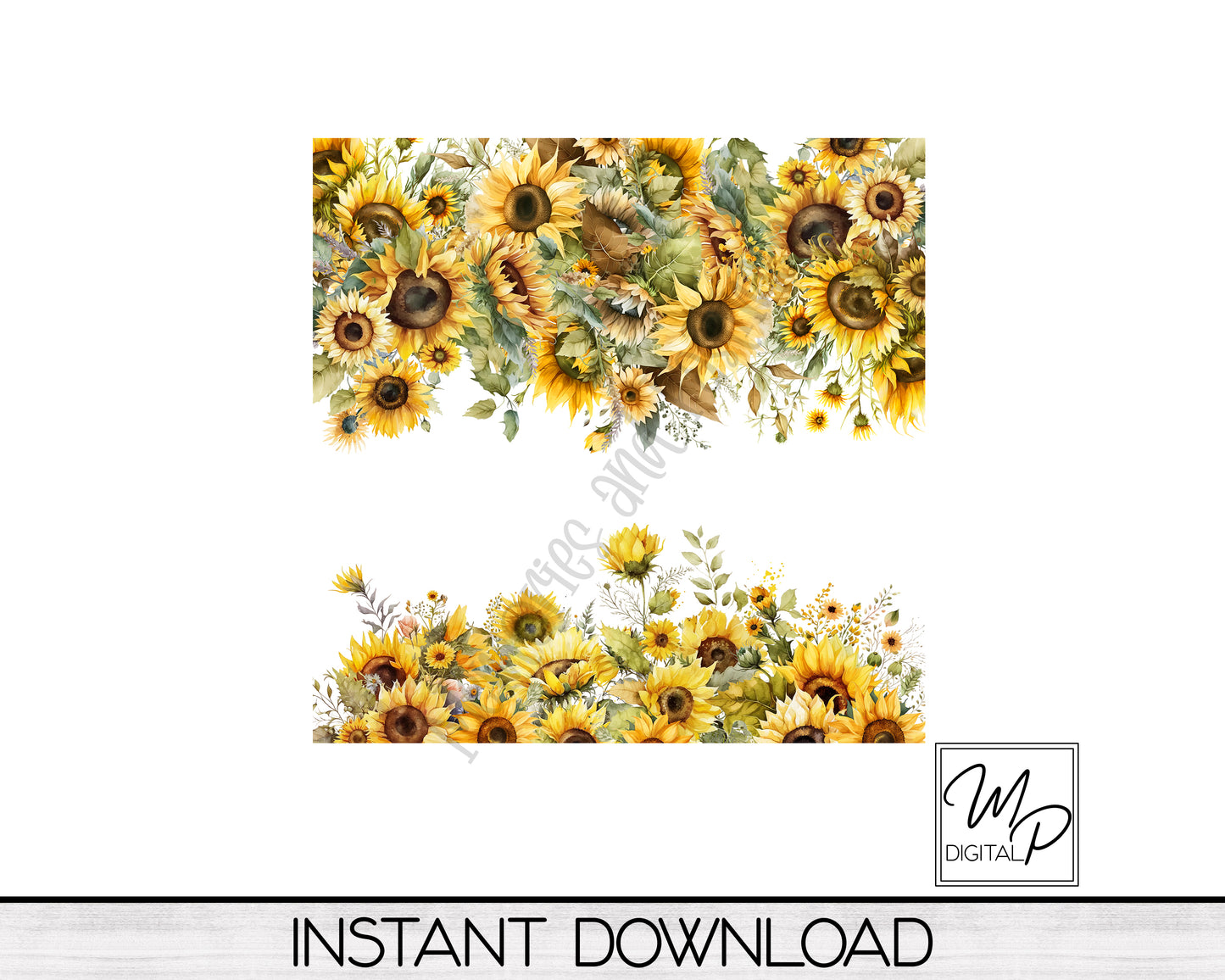 Sunflower 40oz Tumbler Wrap Design - PNG Tumbler Sublimation Design Download