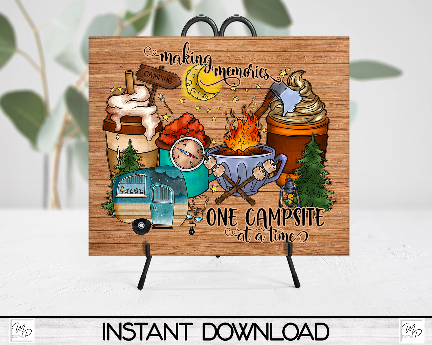 RV Camping PNG for Sublimation of Mouse Pads, Signs, Digital Download