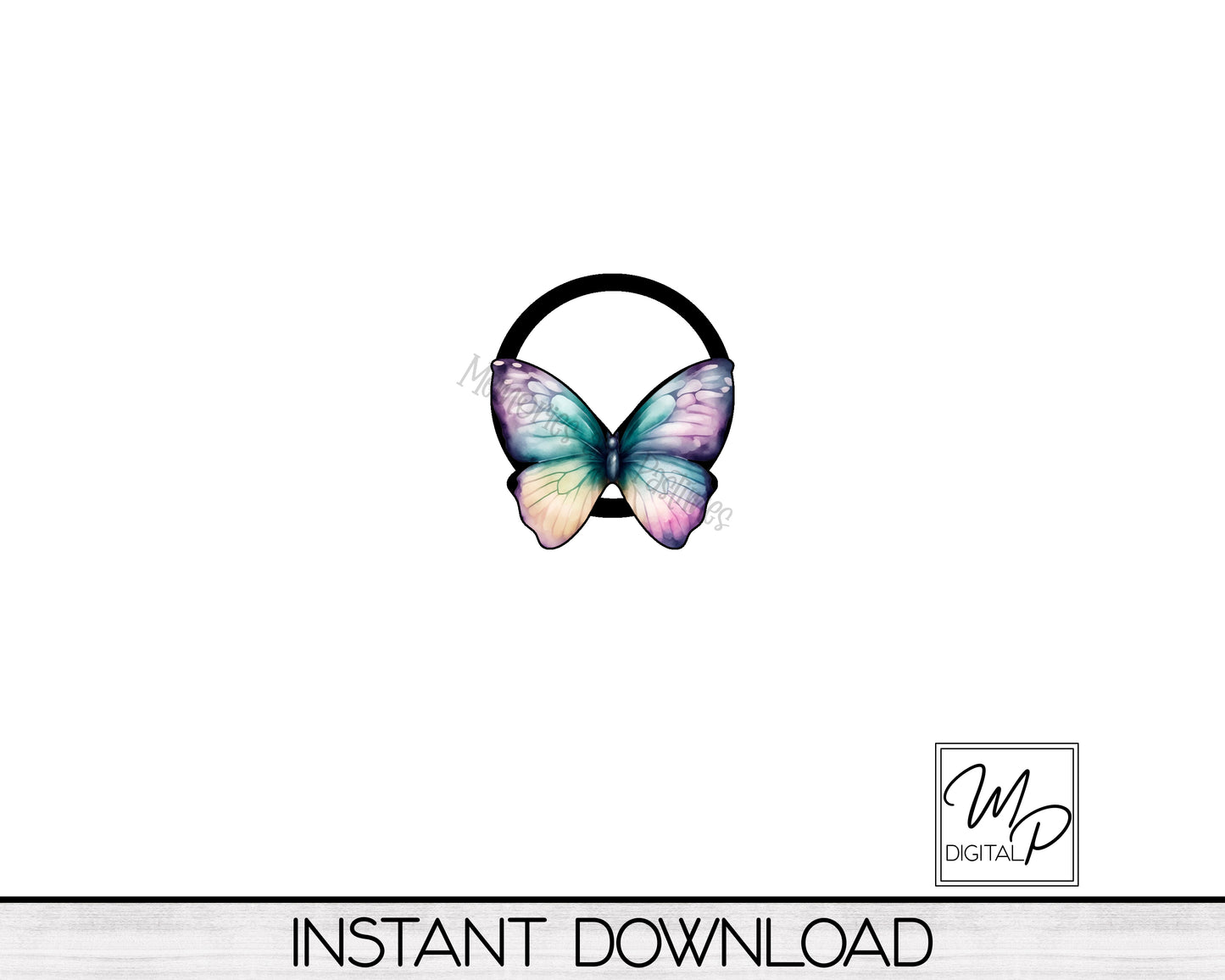 Watercolor Butterfly PNG Design for Sublimation of Earrings with Leather, Digital Download