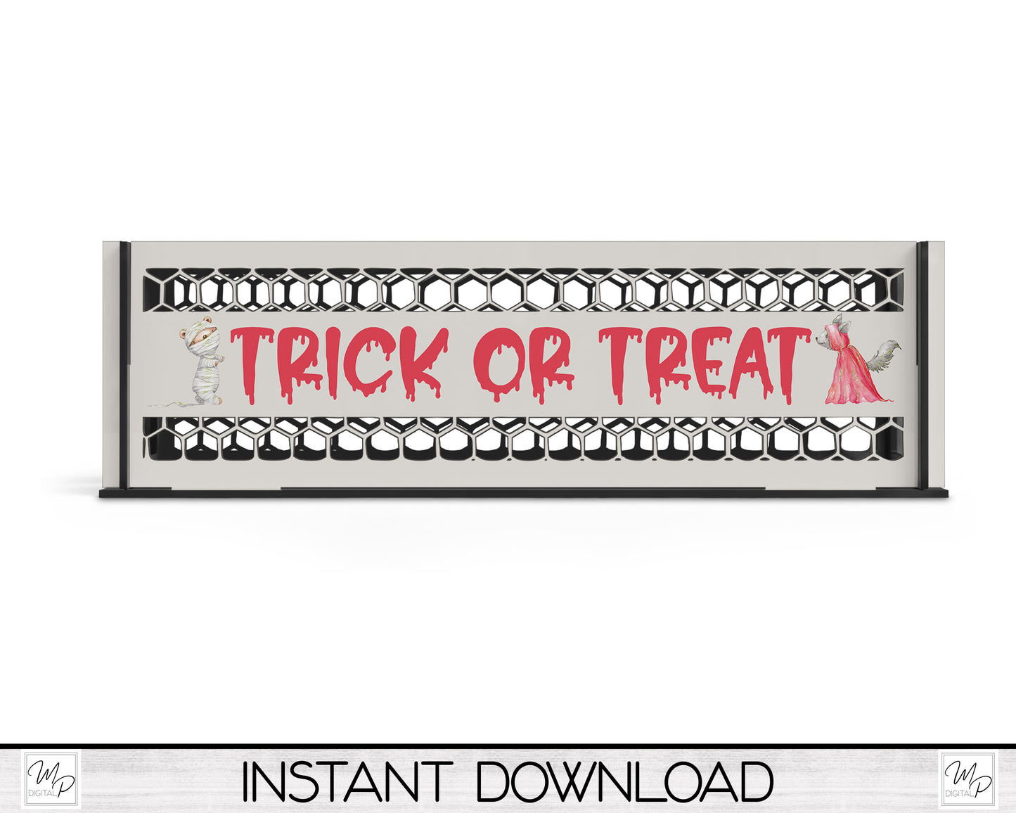 Halloween Trick or Treat Candy Box - PNG Sublimation MDF Centerpiece Box Design - Digital Download - Commercial Use