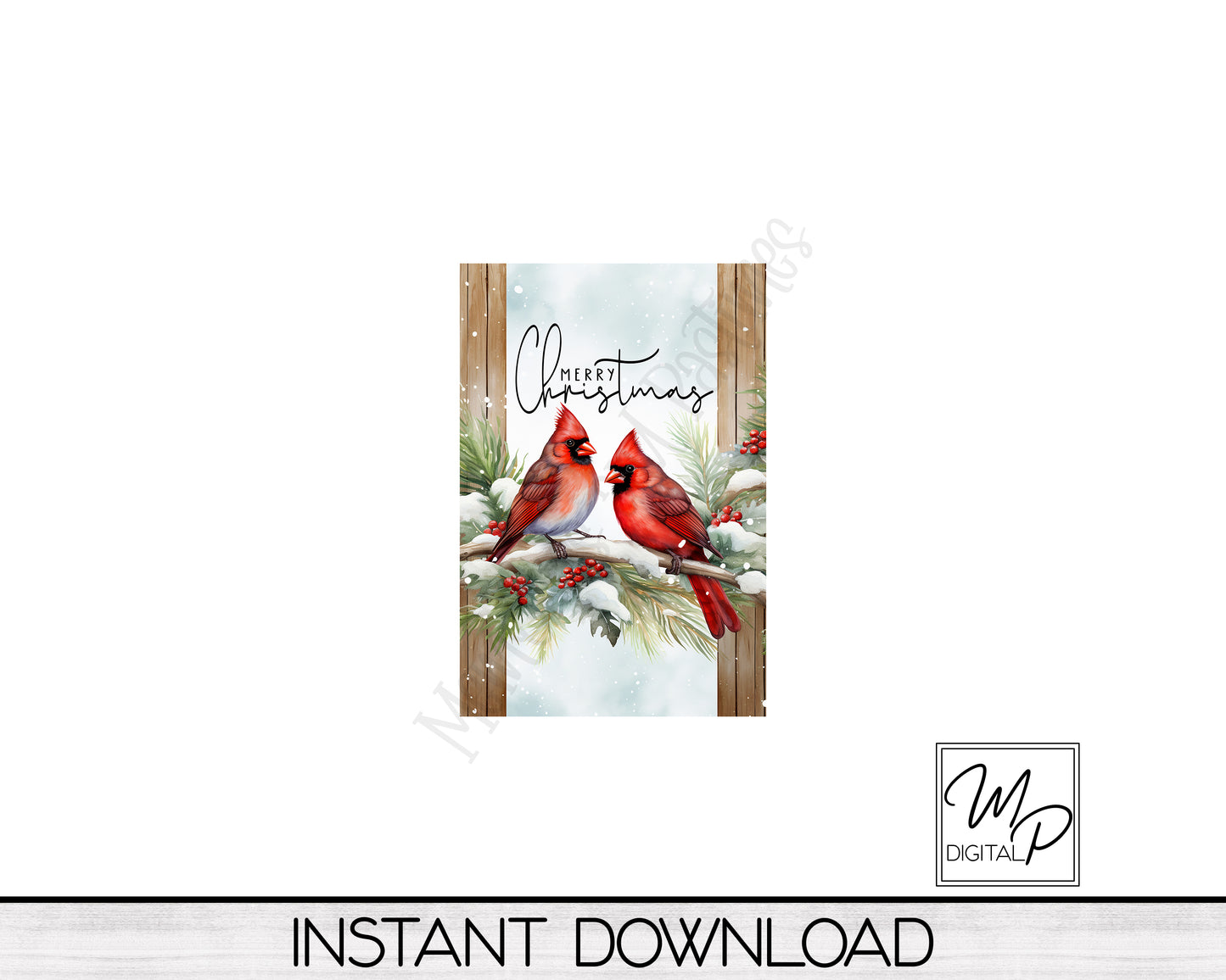 12x18 Garden Flag Sublimation Design, Christmas Cardinals, Patio Flag Digital Download