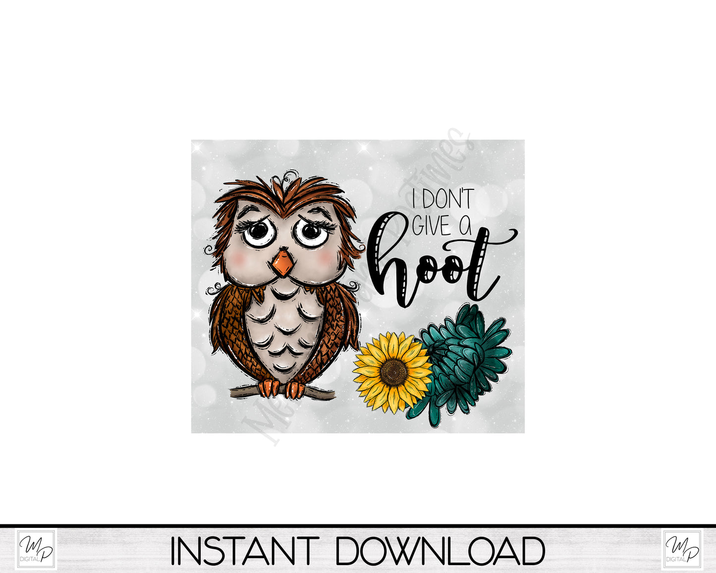 Owl 20oz Skinny Tumbler PNG Sublimation Design, Digital Download