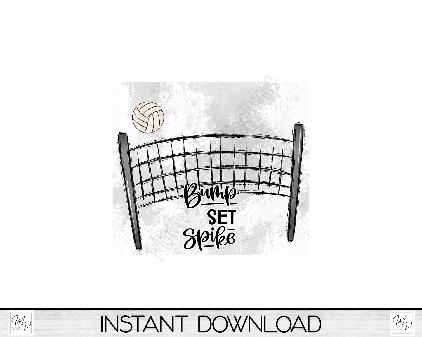 Volleyball 20oz Skinny Tumbler PNG Sublimation Design, Digital Download