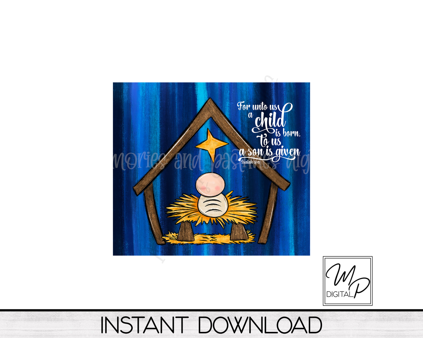 Christian Christmas 20oz Skinny Tumbler Design - PNG Instant Digital Download - Commercial Use