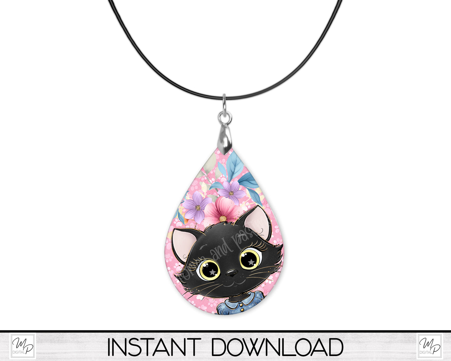 Cute Cat Teardrop Earring Design Bundle for Sublimation, Digital Download