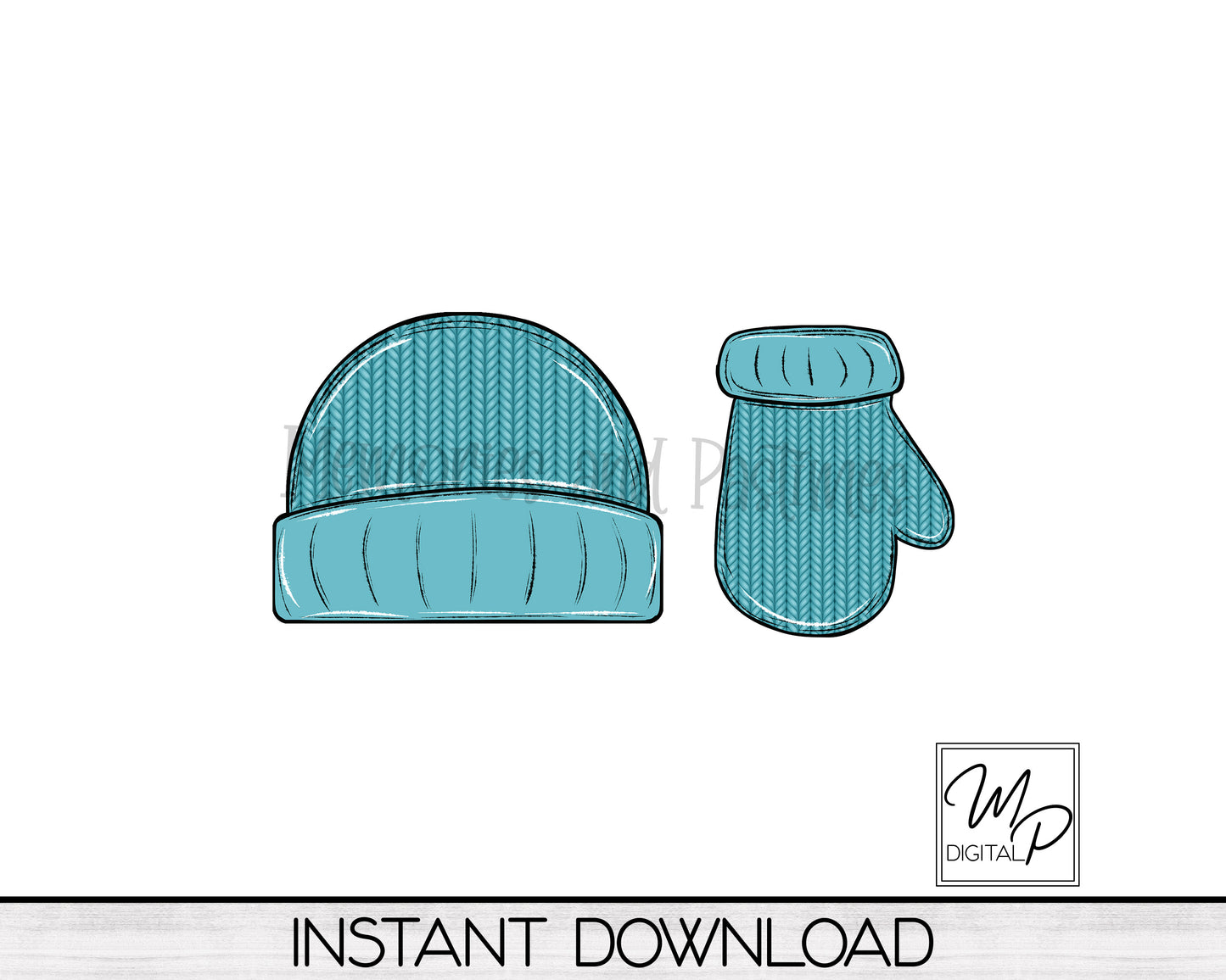 Matching Beanie and Mitten Earring Design for Sublimation, Digital Download