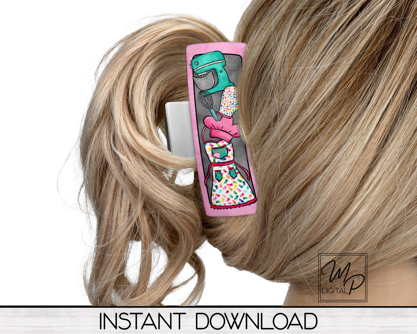 Baking Hair Clip PNG Sublimation Design, Digital Download