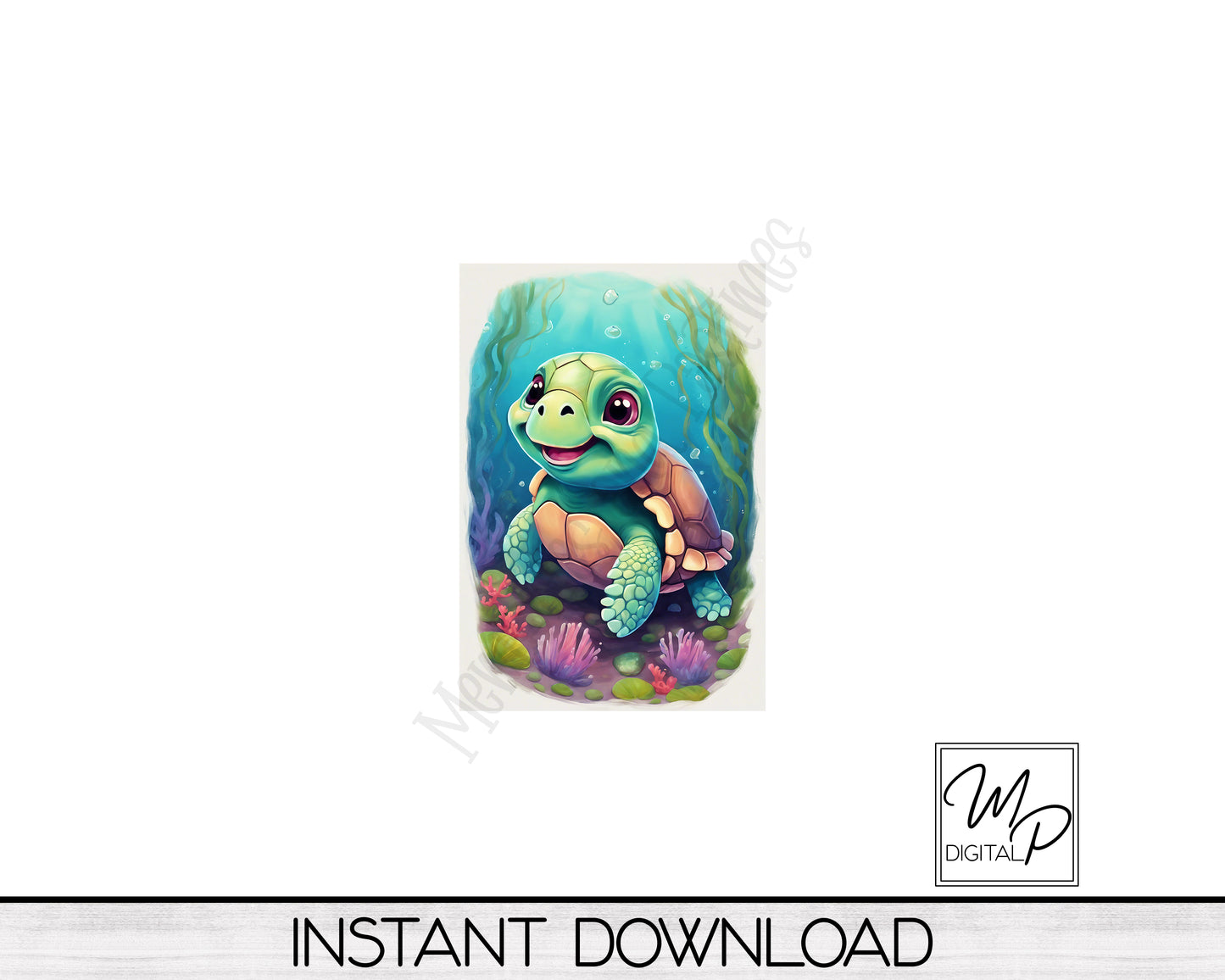 Garden Flag Sublimation Design, Cute Turtle, Patio Flag Digital Download