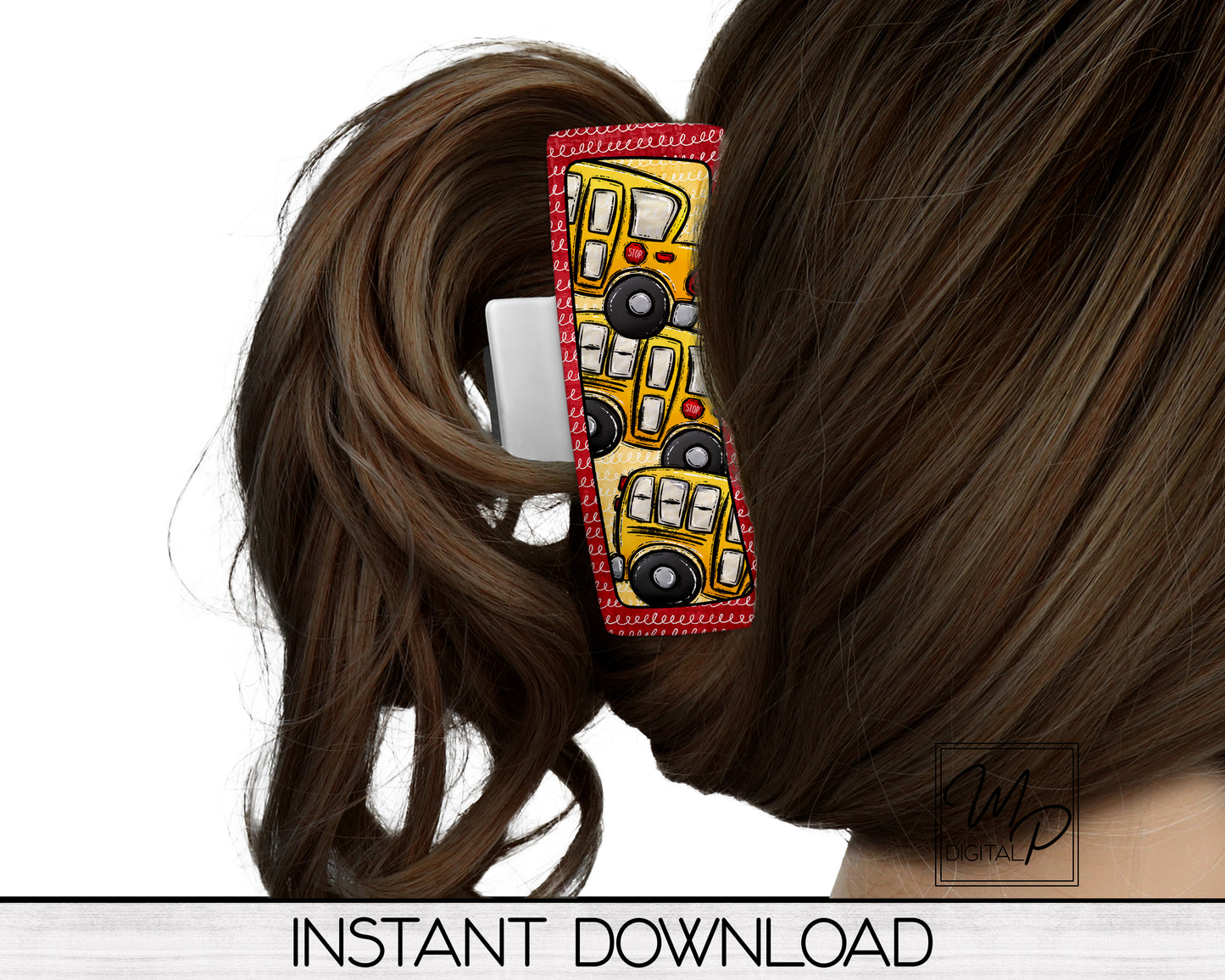 School Bus Driver Hair Clip PNG Sublimation Design, Digital Download