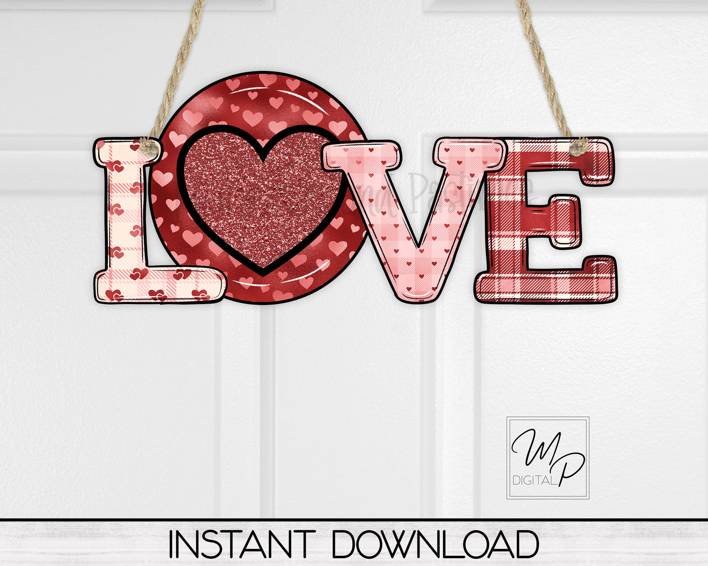 Love Photo PNG Door Hanger Sign Digital Download for Sublimation