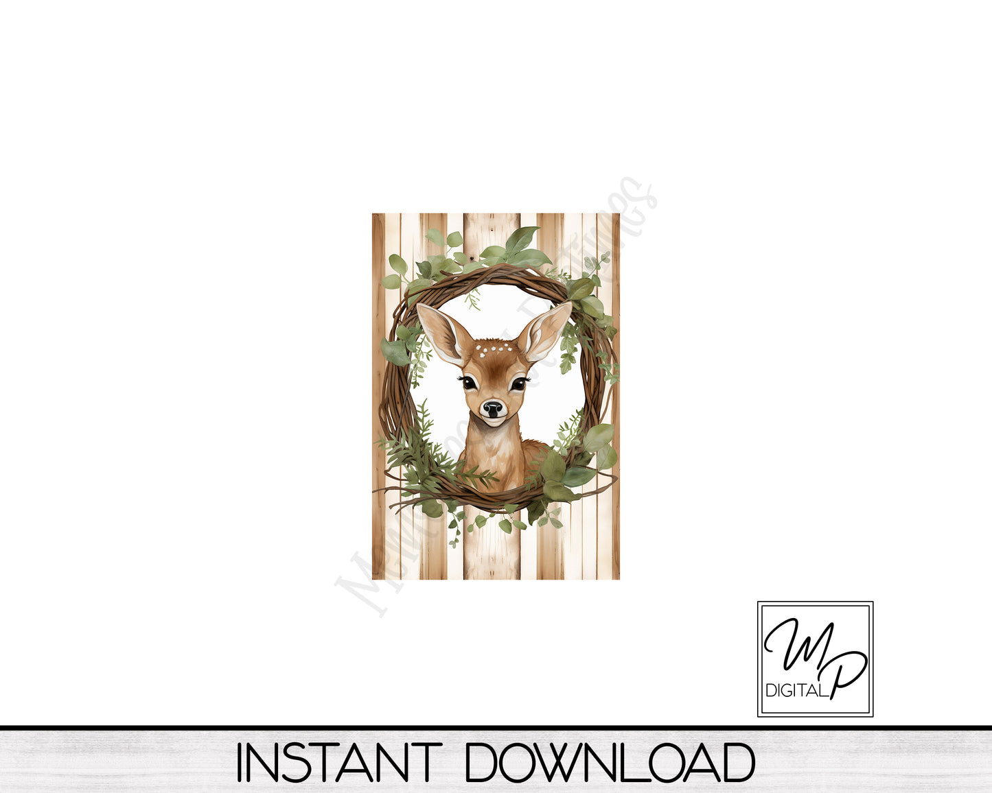 12x18 Garden Flag Sublimation Design, Deer Wreath, Patio Flag Digital Download