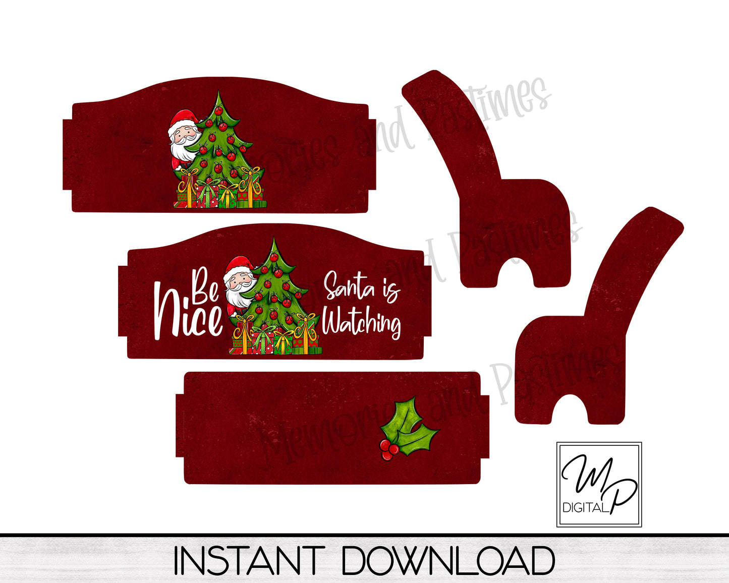 Christmas Santa Bench PNG Digital Download for Sublimation