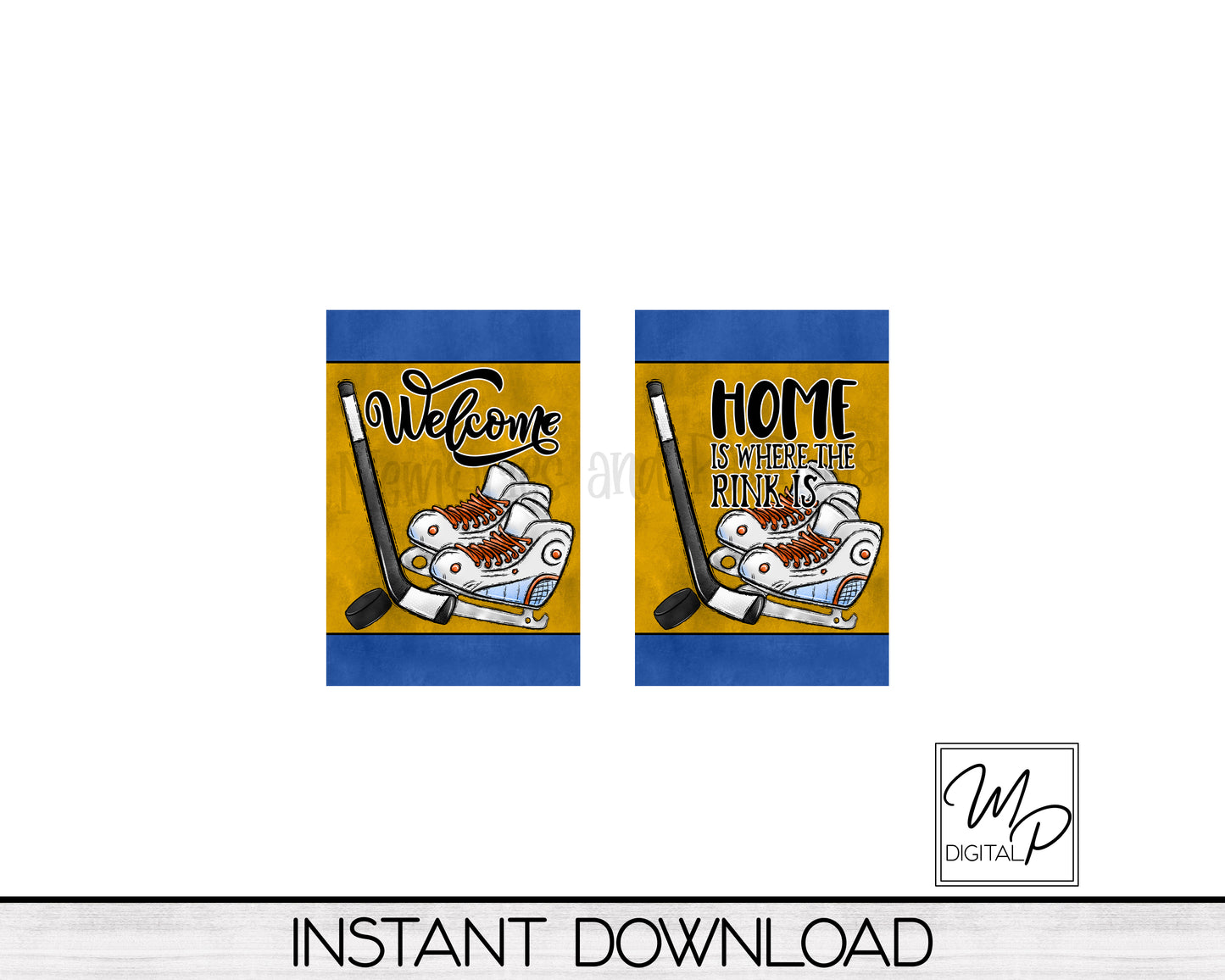 Garden Flag Sublimation Design, Hockey Home Is Where The Rink Is, Patio Flag Digital Download
