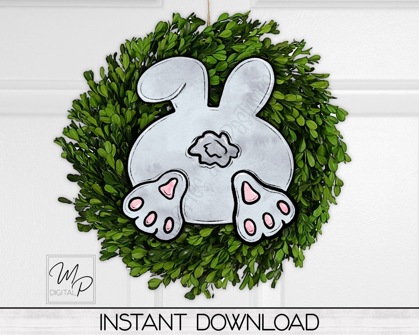 Easter Bunny Tail Earring PNG Design for Sublimation, Bunny Butt Digital Download