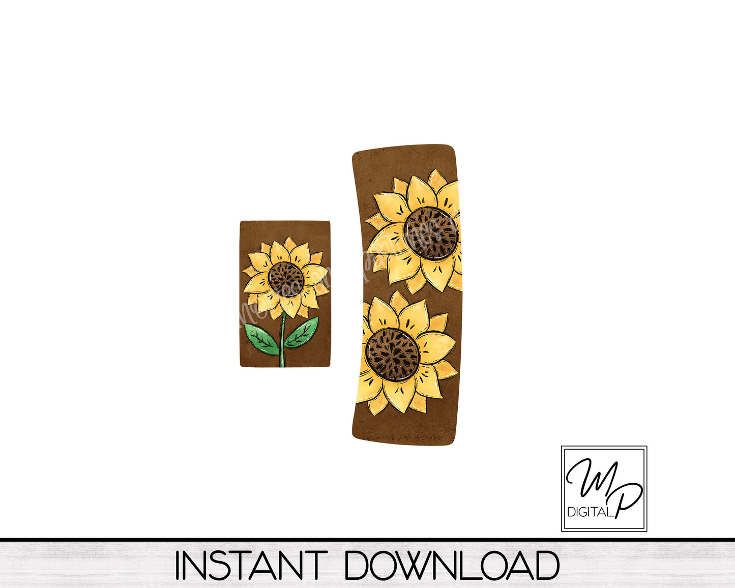 Sunflower Hair Clip PNG Sublimation Design, Digital Download