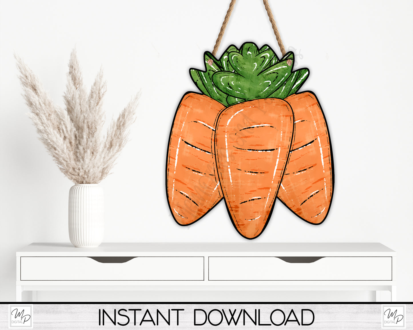 Triple Carrot Door Hanger Sublimation Design Download