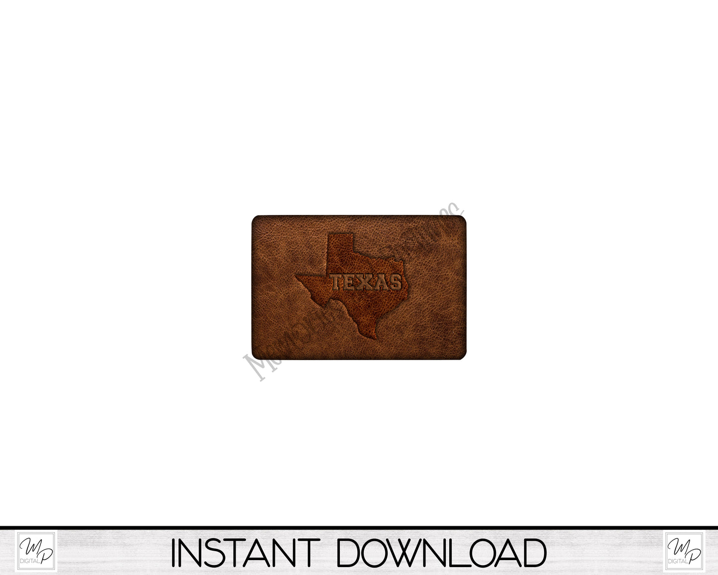 TEXAS Faux Leather Hat Patch PNG Design for Sublimation, Digital Download