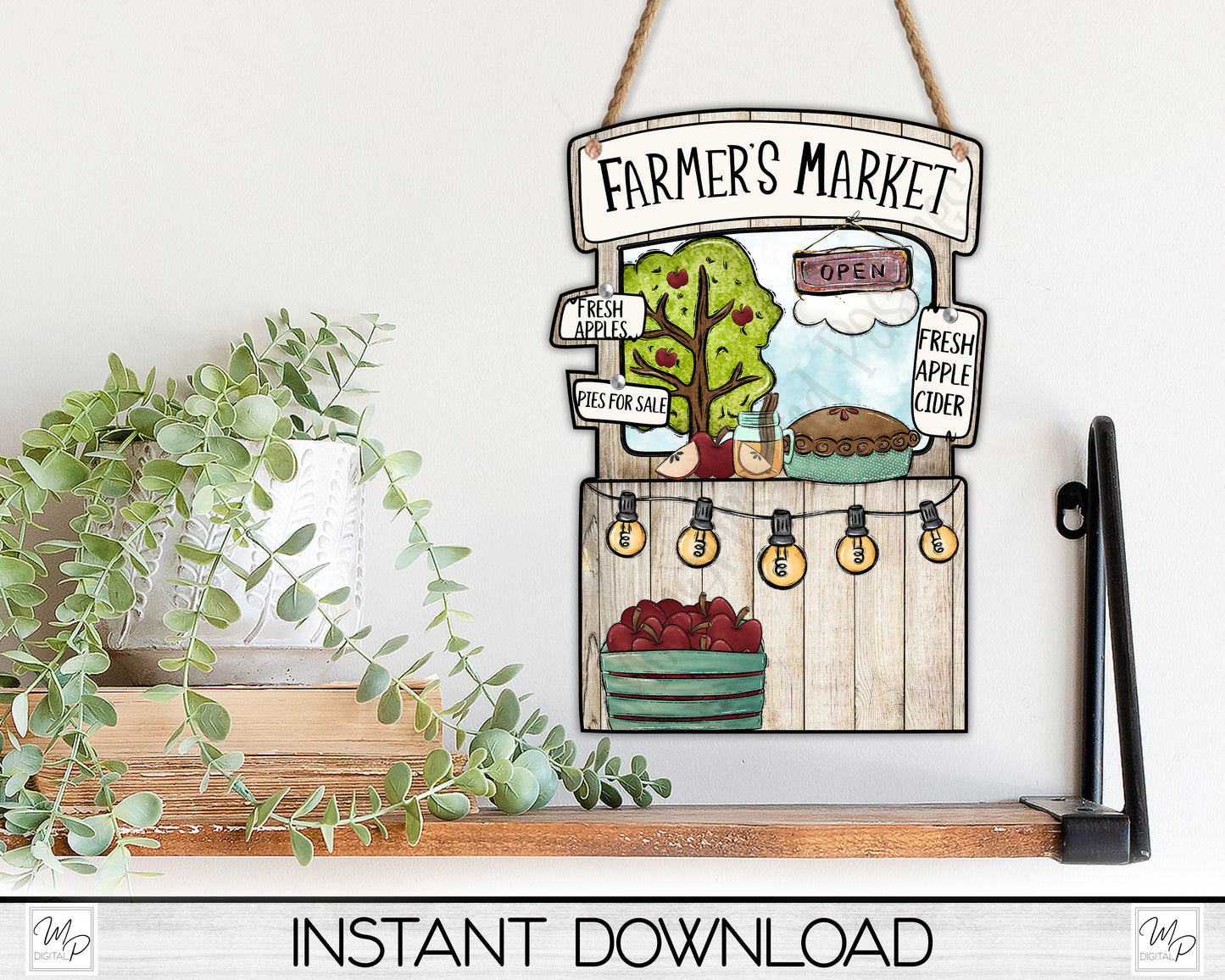 Apple Farmer's Market Booth PNG for Sublimation, Digital Download