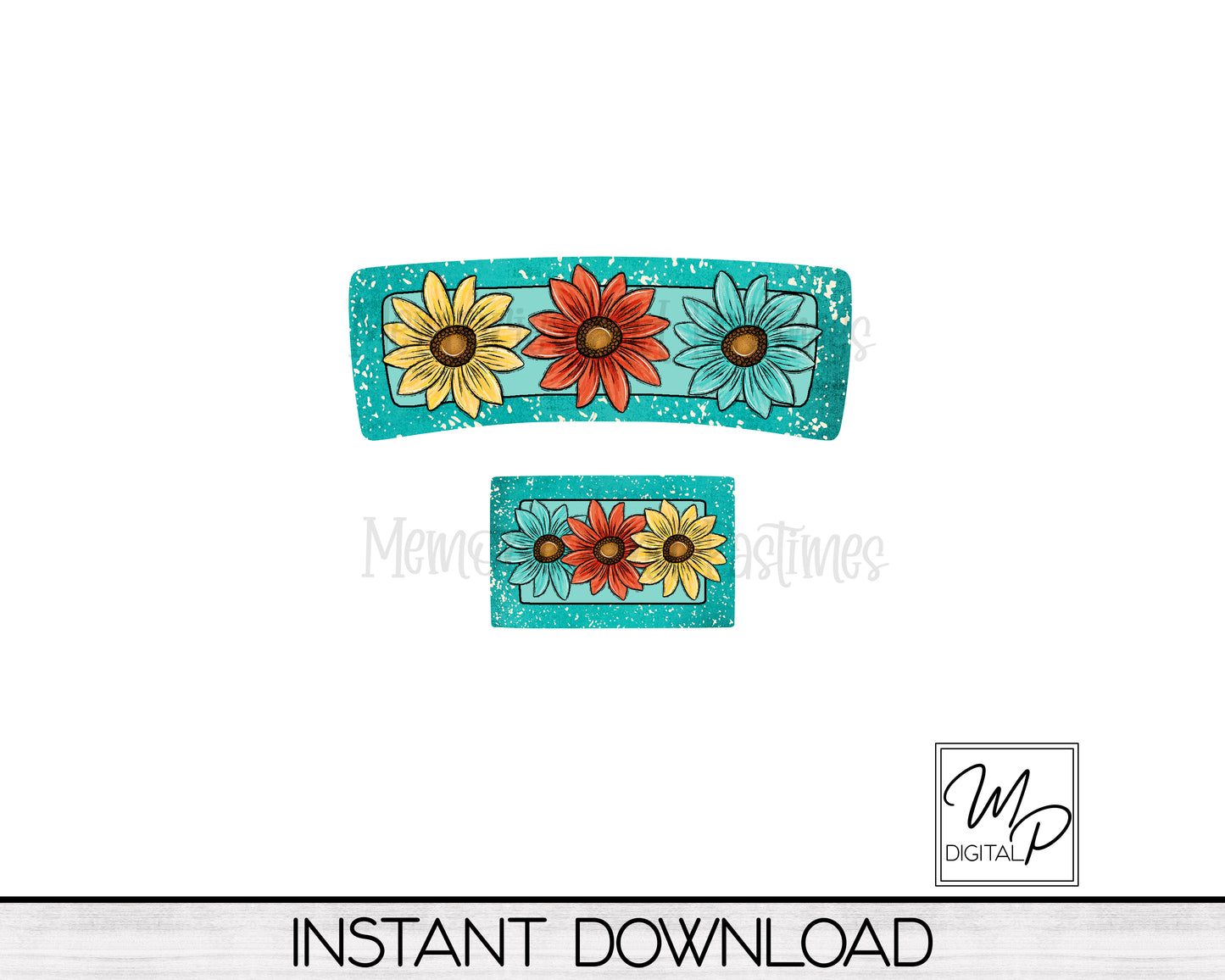 Flower Hair Clip PNG Sublimation Design, Digital Download