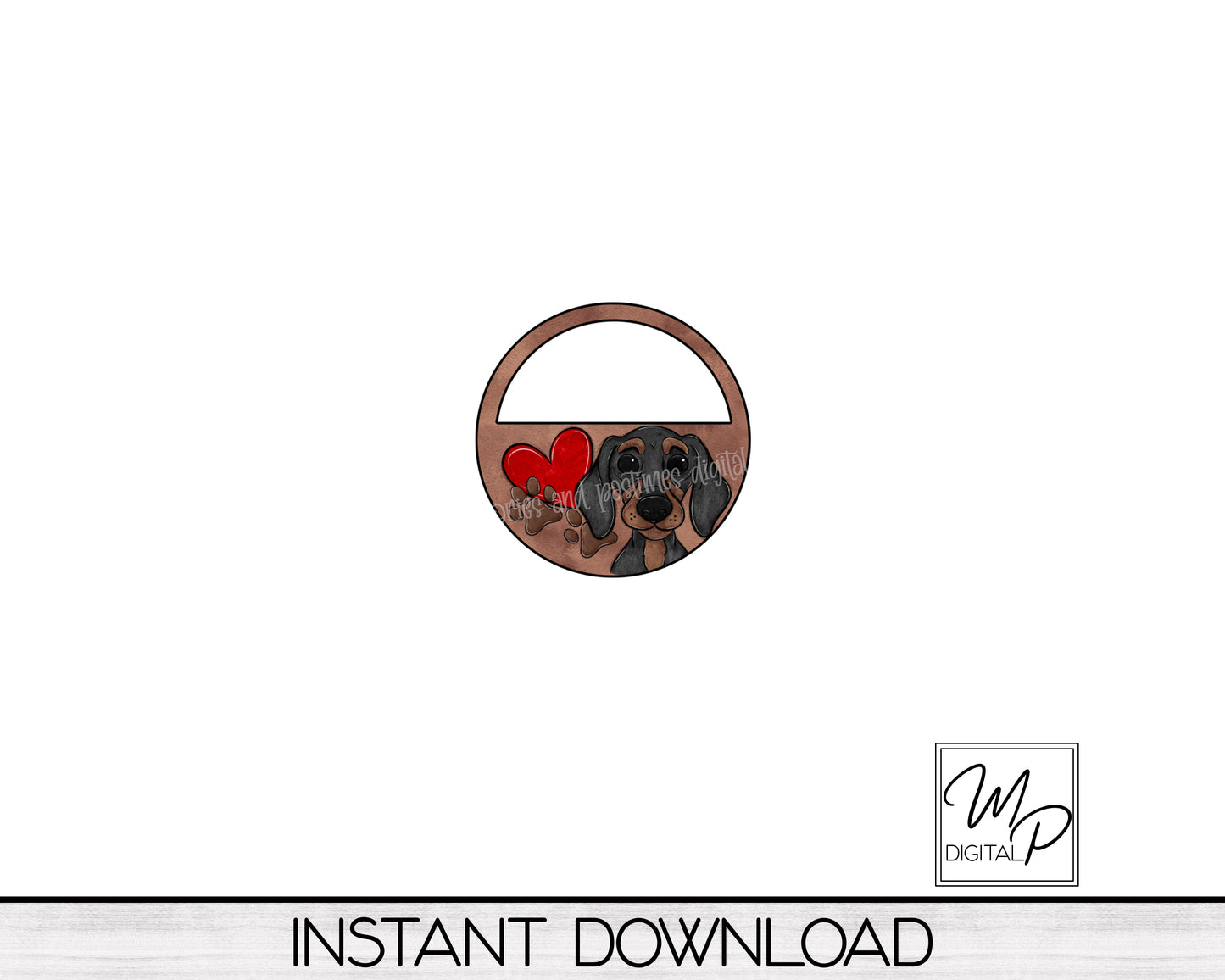 Dachshund Half Circle PNG Design for Sublimation of Earrings with Leather, Digital Download