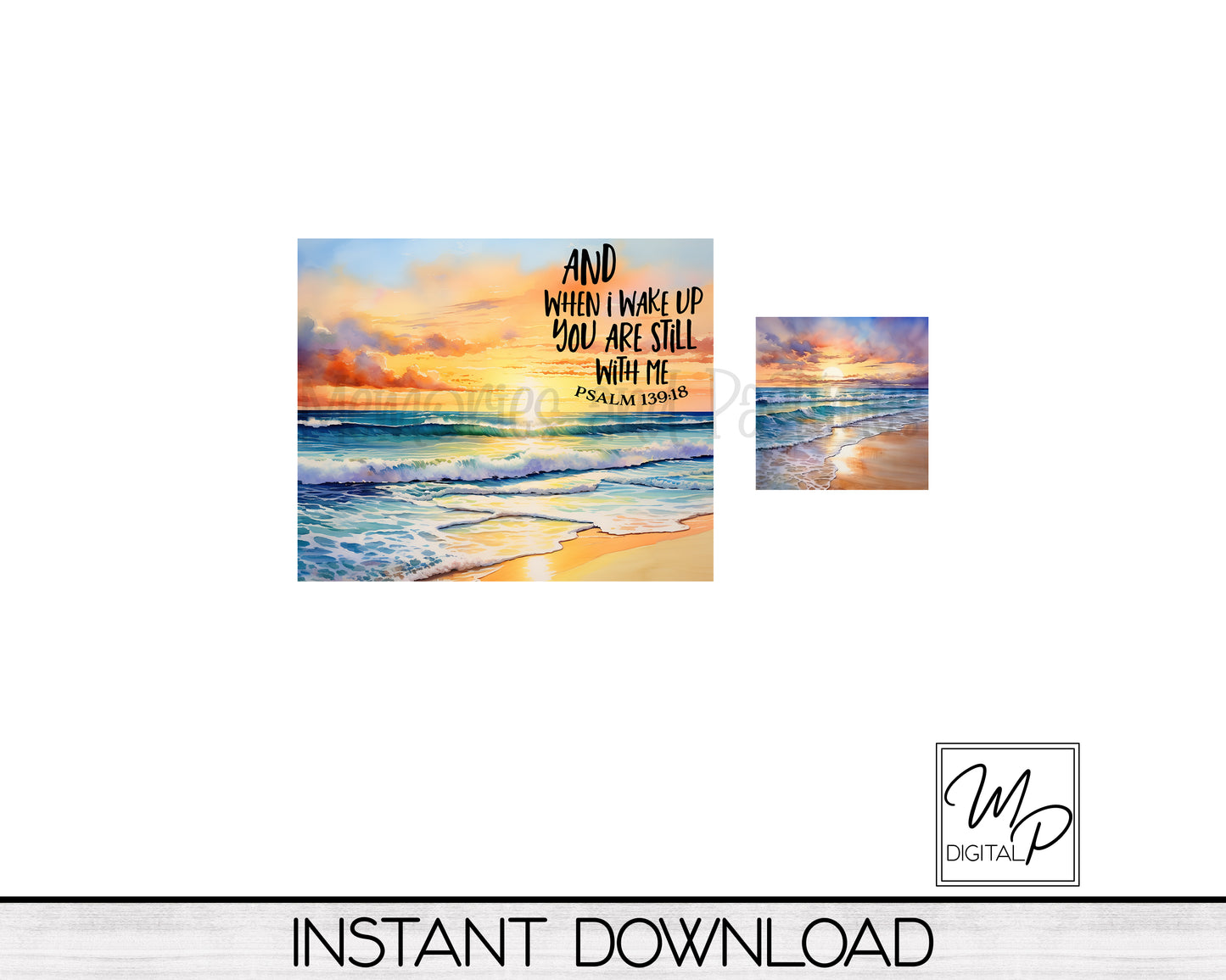 Christian Beach Mousepad and Coaster PNG for Sublimation, Digital Download