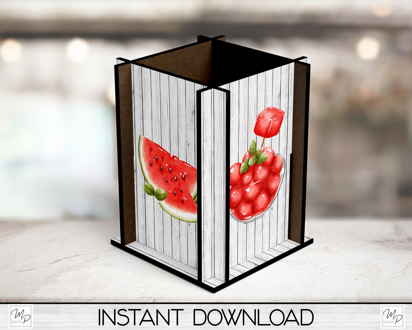 Watermelon Utensil / Pencil Box PNG Sublimation Design, MDF Box Design Digital Download