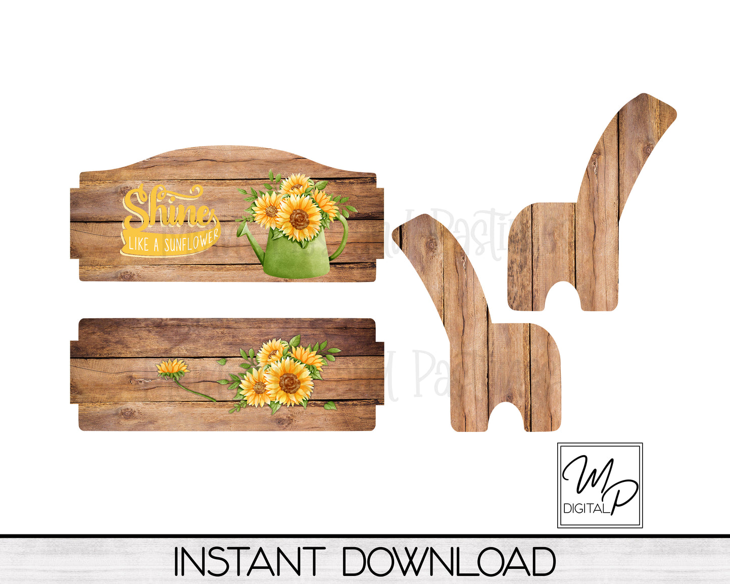 Sunflower Wood Bench PNG Digital Download for Sublimation