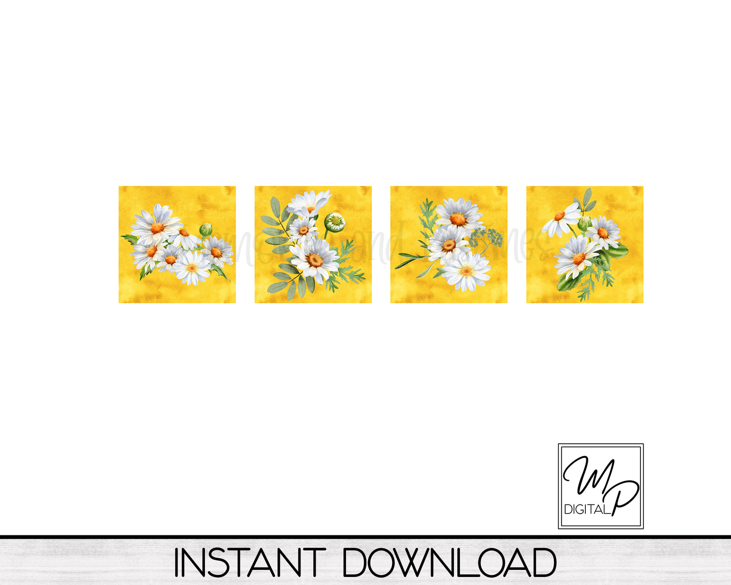 Daisy Coaster Sublimation PNG Designs For Sublimation of Square and Round Coasters, Digital Download