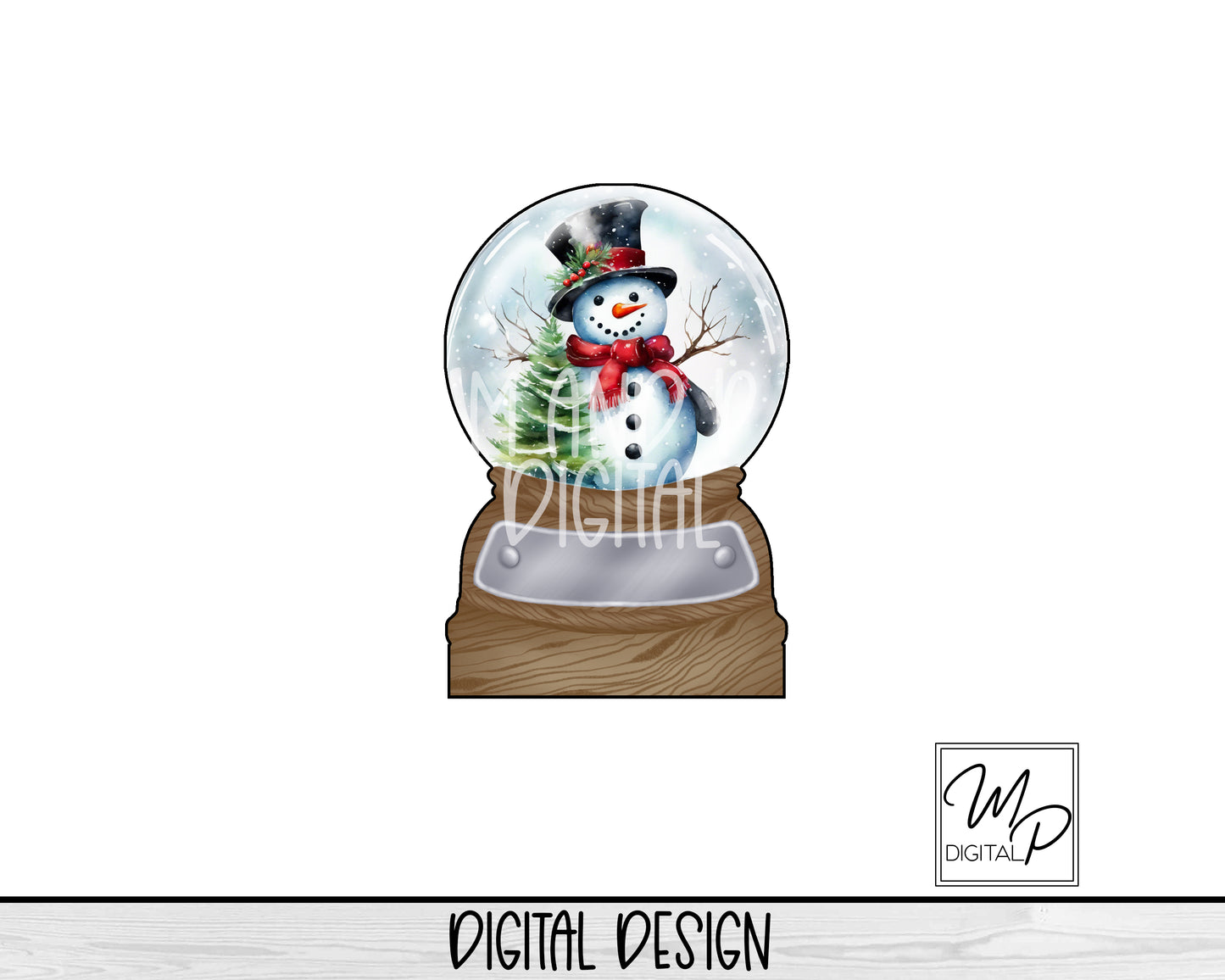 Christmas Snowman Snow Globe LED Light Up Sign, Acrylic Night Light PNG Sublimation Design, Digital Download