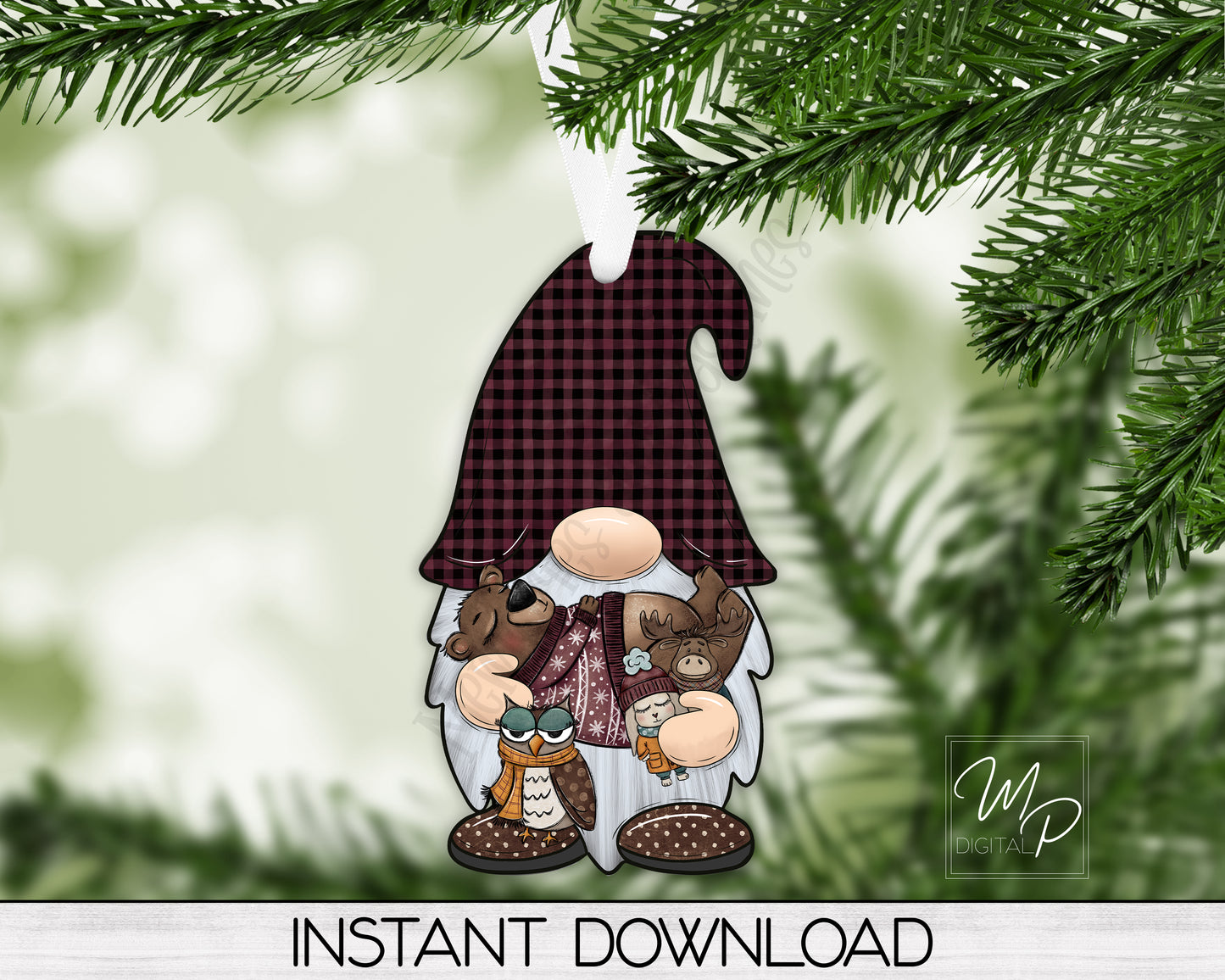 Woodland Animals Gnome PNG Sublimation Digital Design Download