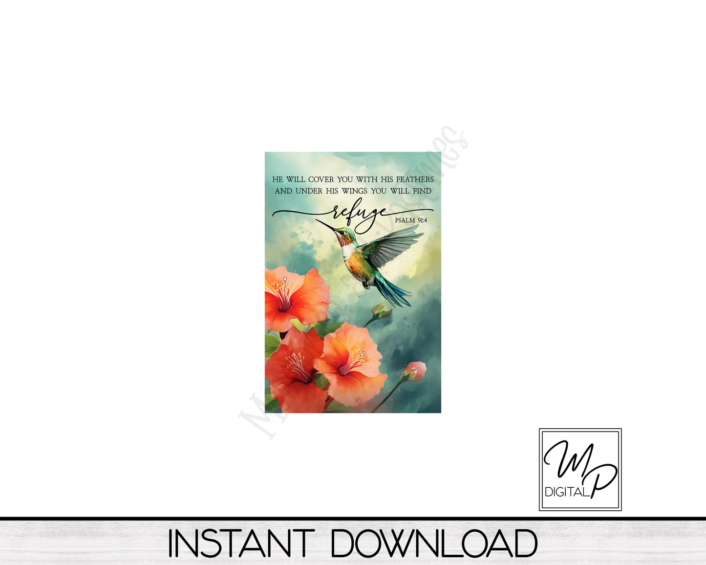 Garden Flag Sublimation Design, Christian Hummingbird, Patio Flag Digital Download