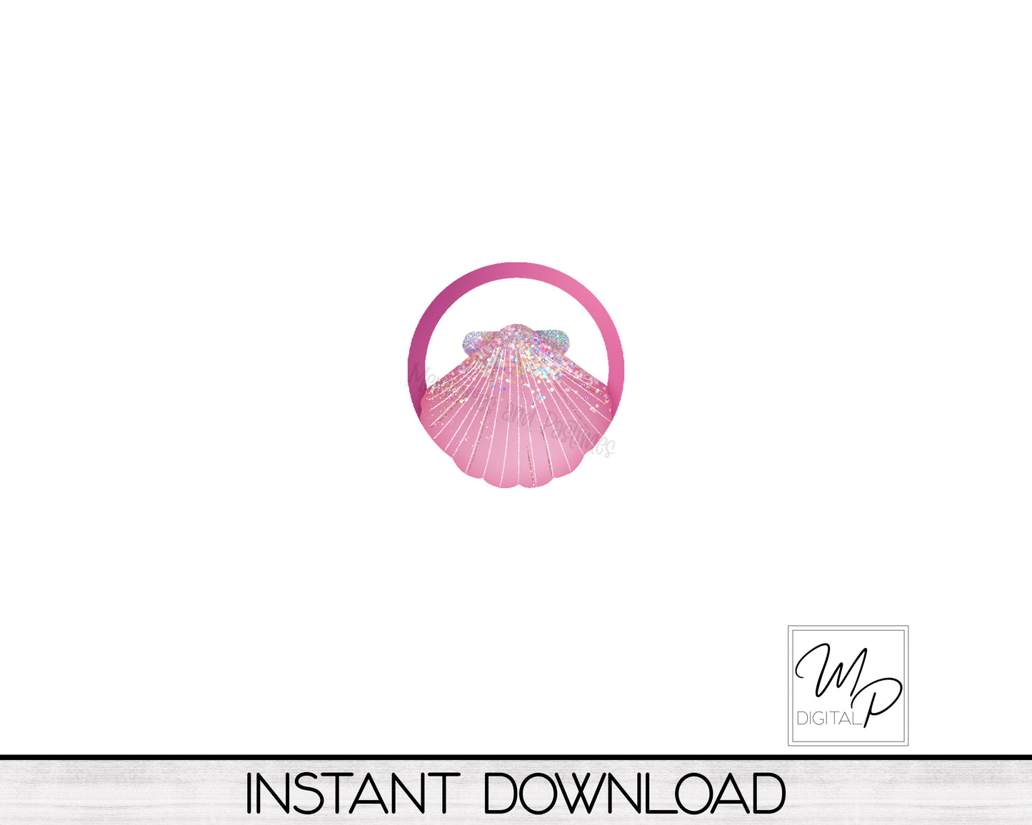 Pink Shell PNG Design for Sublimation of Earrings with Leather, Digital Download