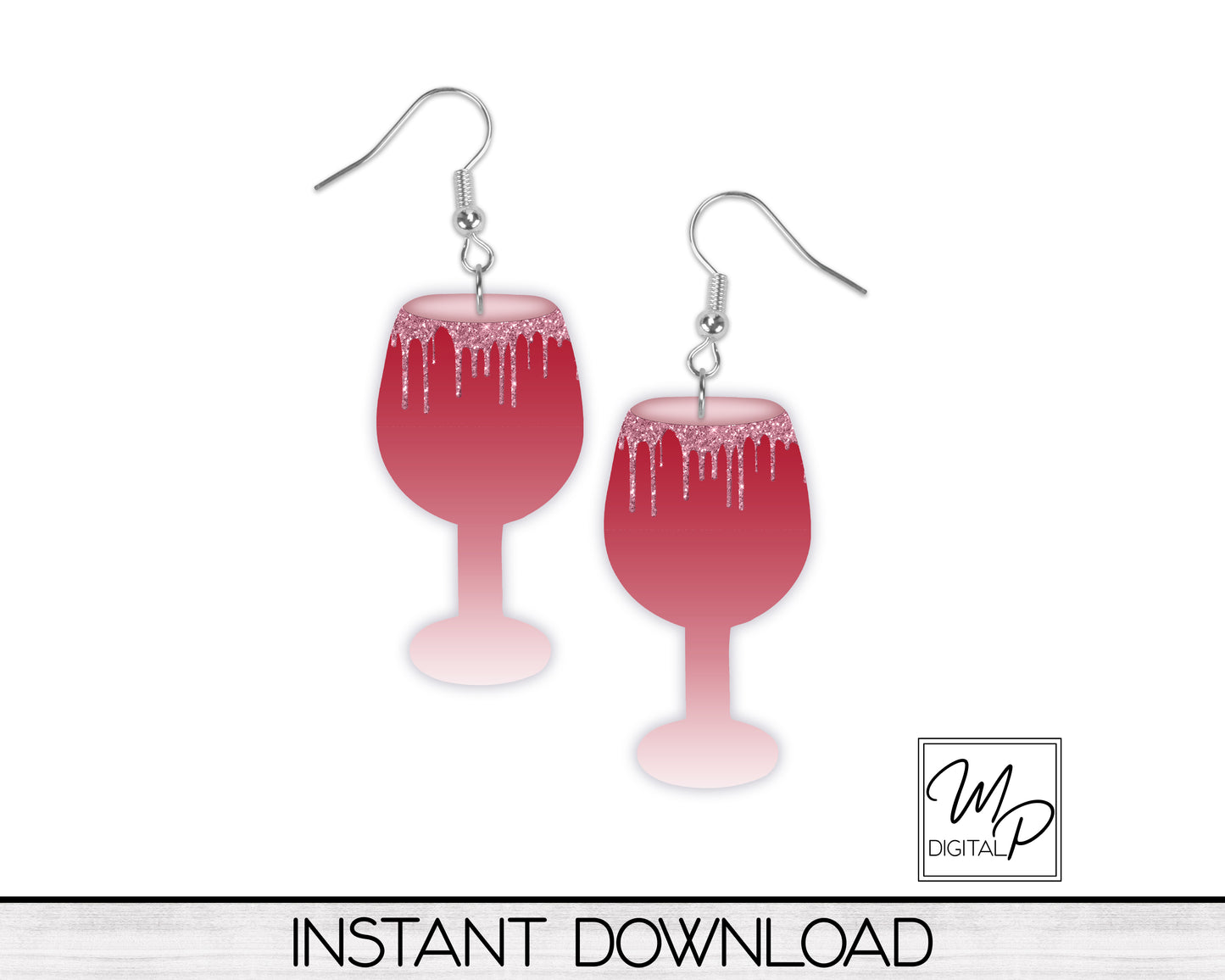 Wine Diva Sublimation Design for Keychains and Earrings, PNG Digital Download, Commercial Use