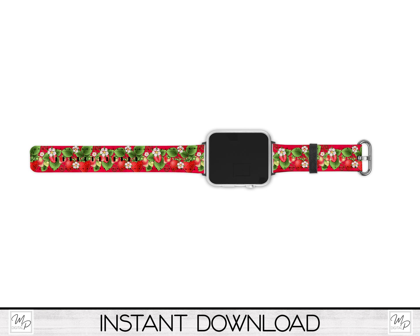 Strawberry PNG for Sublimation of Smart Watchbands, Digital Download