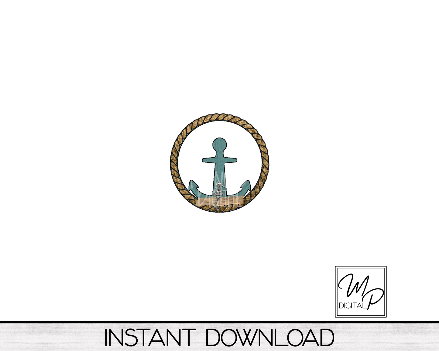 Nautical Anchor PNG Design for Sublimation of Earrings with Leather, Digital Download