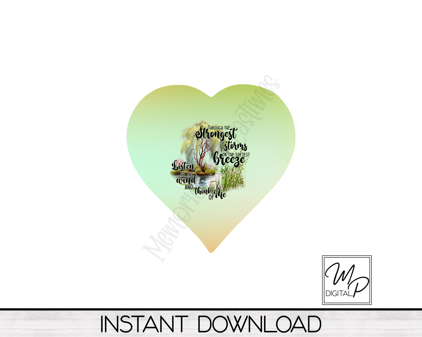 Memorial Heart Wind Spinner PNG Design for Sublimation, Garden Spinner Design, Digital Download